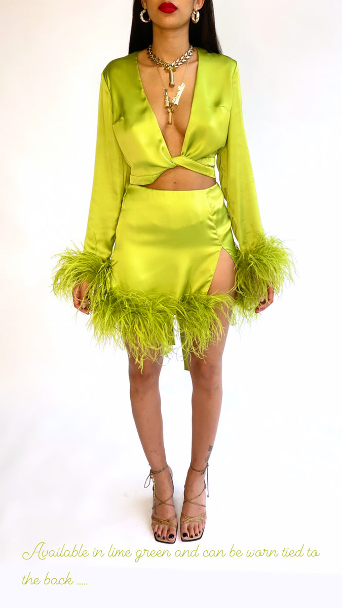 Lime Green Feather Matching Set PRE ORDER LibertyR0se