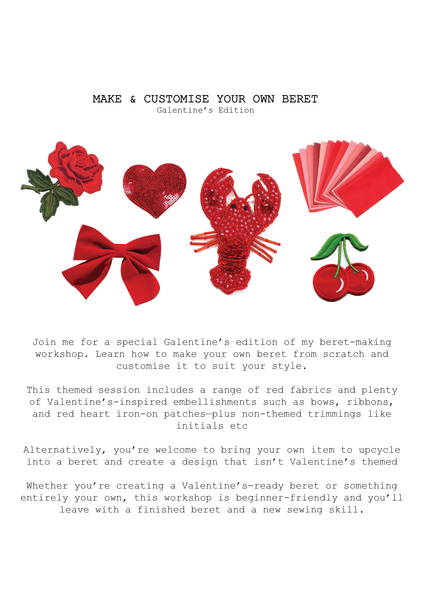 GALENTINES - LEARN TO SEW A BERET WORKSHOP - HALF DAY