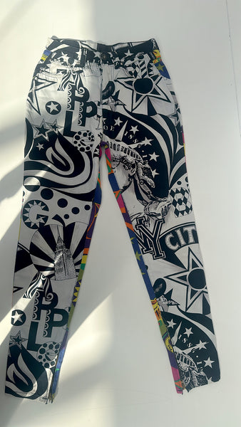 Versace NY print corset dress