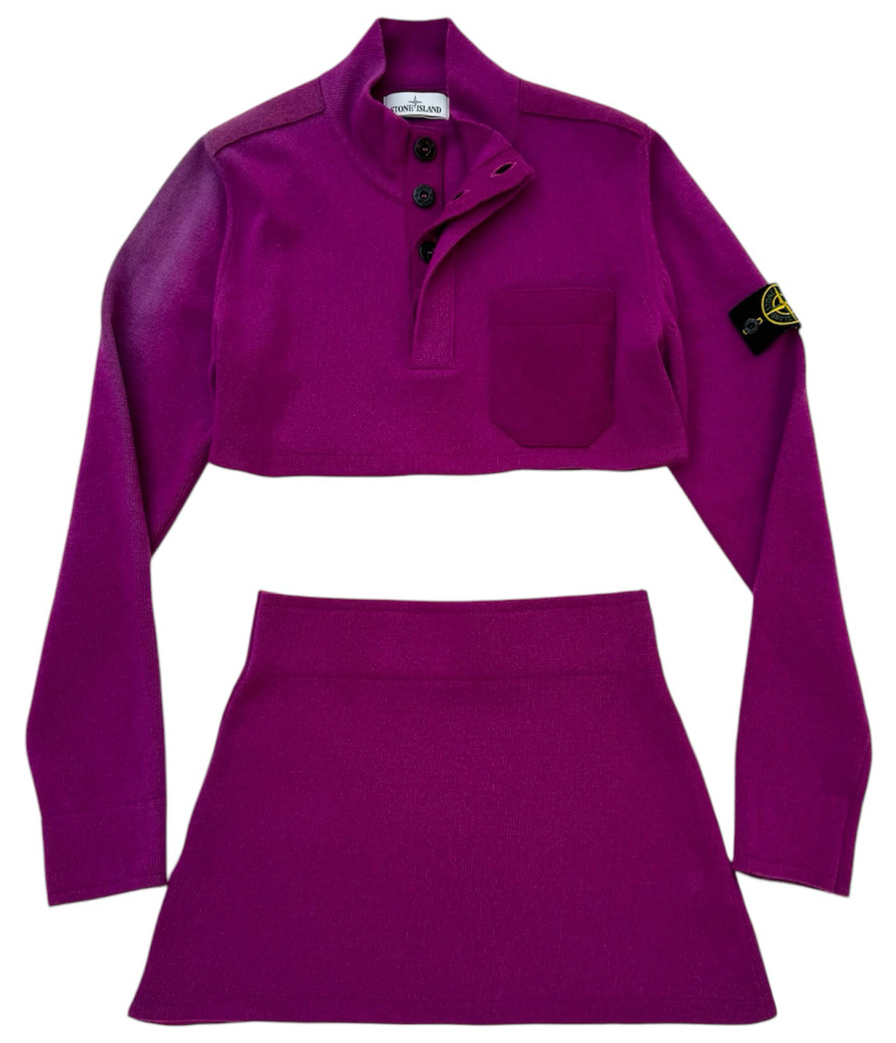 UPCYCLED -  STONE ISLAND KNITTED SKIRT SET - PURPLE