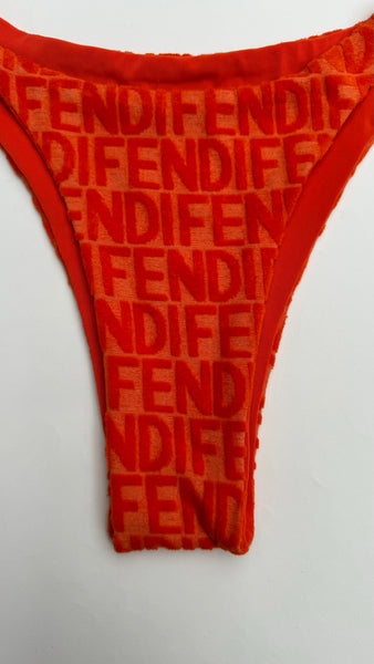 UPCYCLED - FENDI ORANGE TOWEL MONOGRAM BIKINI