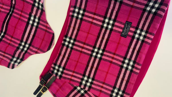 UPCYCLED -  PINK BURBERRY CHECK SCARF SET