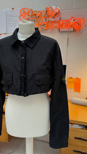 UPCYCLED - STONE ISLAND NYLON METAL SKIRT SET - BLACK