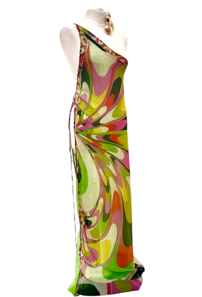 UPCYCLED - PUCCI SILK SCARF MAXI DRESS