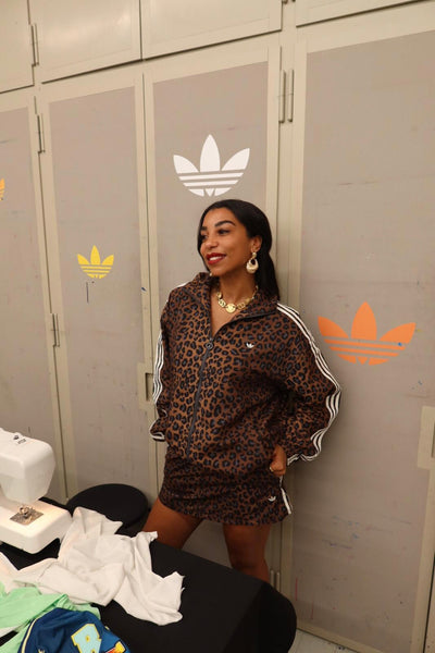 UPCYCLED - ADIDAS LEOPARD CORSET & SKIRT SET