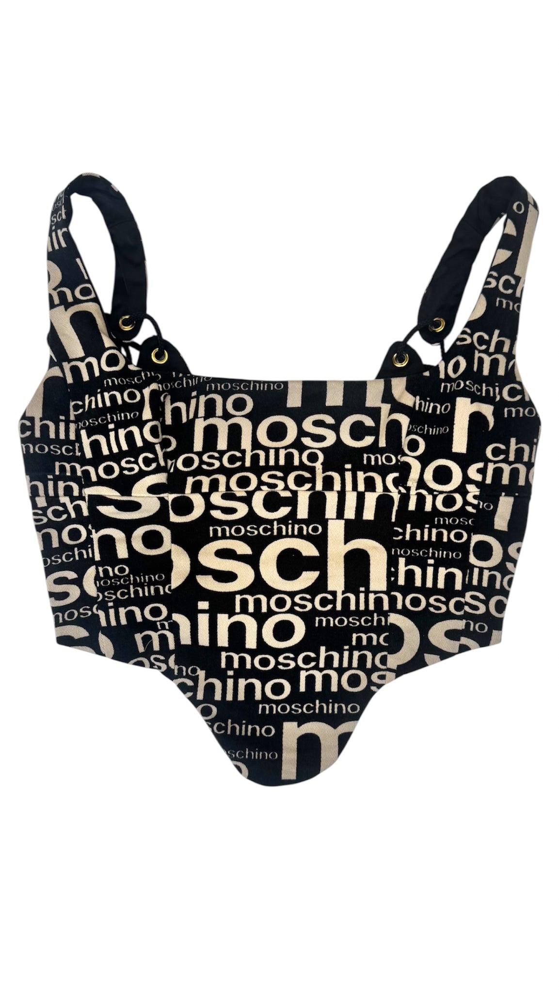 UPCYCLED - MOSCHINO BLACK & WHITE MONOGRAM - CORSET ONLY
