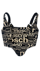 UPCYCLED - MOSCHINO BLACK & WHITE MONOGRAM - CORSET ONLY