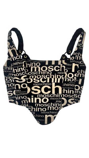 UPCYCLED - MOSCHINO BLACK & WHITE MONOGRAM - CORSET ONLY