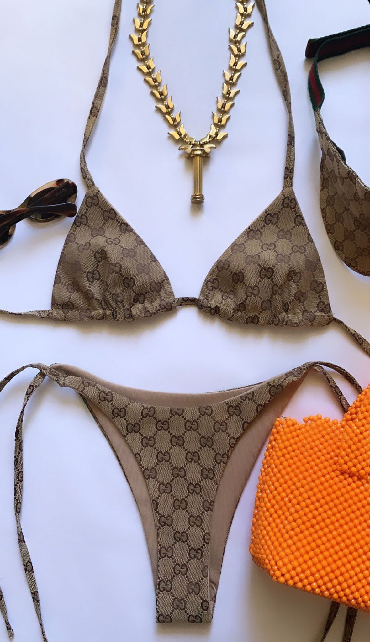PRINTED BIKINI - BIEGE