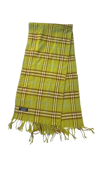 UPCYCLED -  LIME BURBERRY CHECK SCARF SET