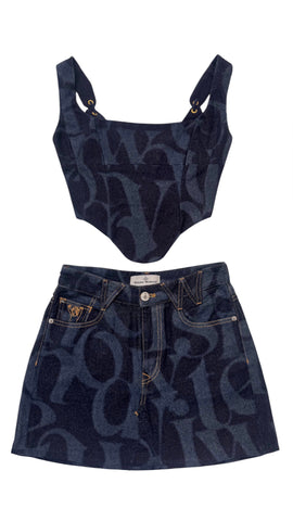 UPCYCLED - VIVIENNE WESTWOOD DENIM MONOGRAM SET