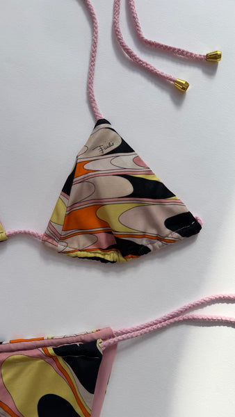 PUCCI - PINK PRINT TRIANGLE BIKINI SET - S/M