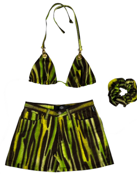 UPCYCLED -  VERSACE GREEN PRINTED 2 PIECE