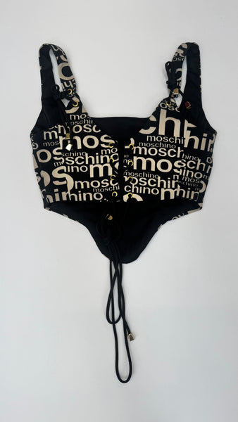 UPCYCLED - MOSCHINO BLACK & WHITE MONOGRAM - CORSET ONLY