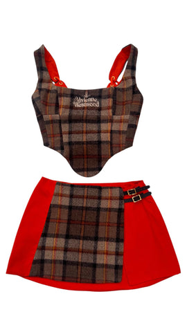 UPCYCLED - VIVIENNE WESTWOOD ORANGE / TARTAN SET