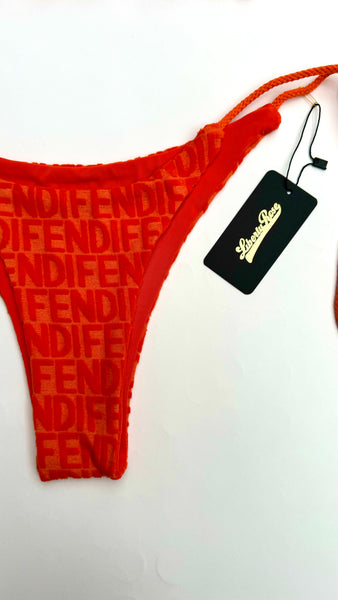 UPCYCLED - FENDI ORANGE TOWEL MONOGRAM BIKINI