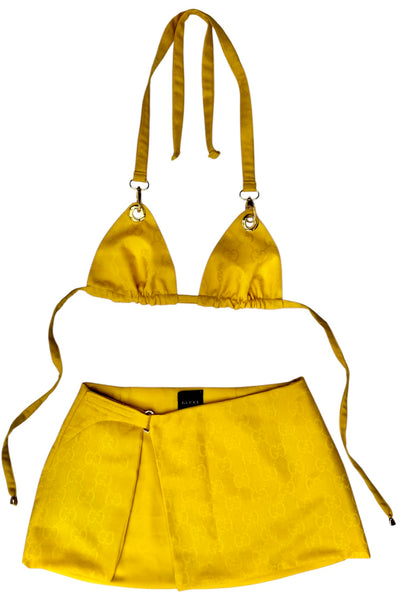 UPCYCLED YELLOW GUCCI SCARF BIKINI SET
