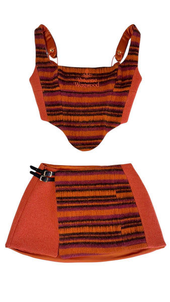 UPCYCLED - VIVIENNE WESTWOOD ORANGE STRIPE SCARF SET