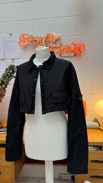 UPCYCLED - STONE ISLAND NYLON METAL SKIRT SET - BLACK