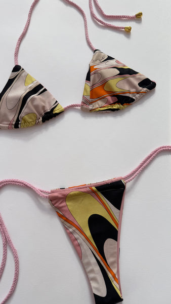 PUCCI - PINK PRINT TRIANGLE BIKINI SET - S/M