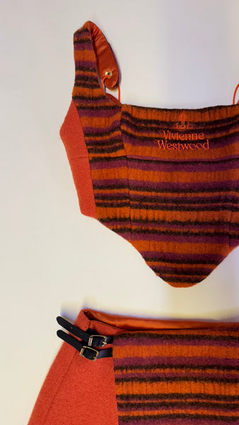 UPCYCLED - VIVIENNE WESTWOOD ORANGE STRIPE SCARF SET
