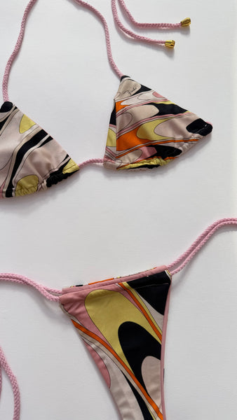 PUCCI - PINK PRINT TRIANGLE BIKINI SET - S/M