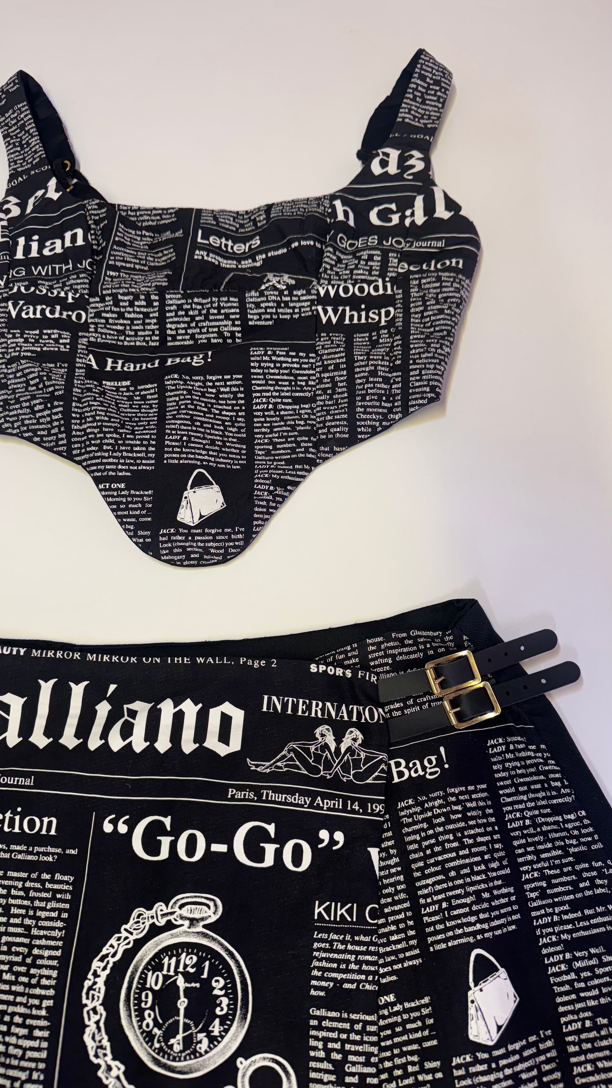 UPCYCLED - JOHN GALLIANO NEWS PAPER PRINT SET – LibertyR0se