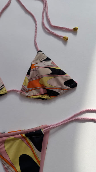 PUCCI - PINK PRINT TRIANGLE BIKINI SET - S/M