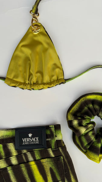 UPCYCLED -  VERSACE GREEN PRINTED 2 PIECE