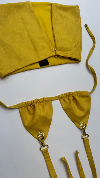 UPCYCLED YELLOW GUCCI SCARF BIKINI SET