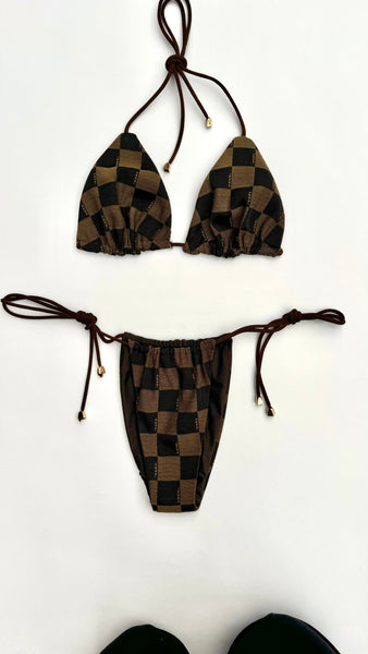 UPCYCLED - FENDI CHECKED BIKINI SET