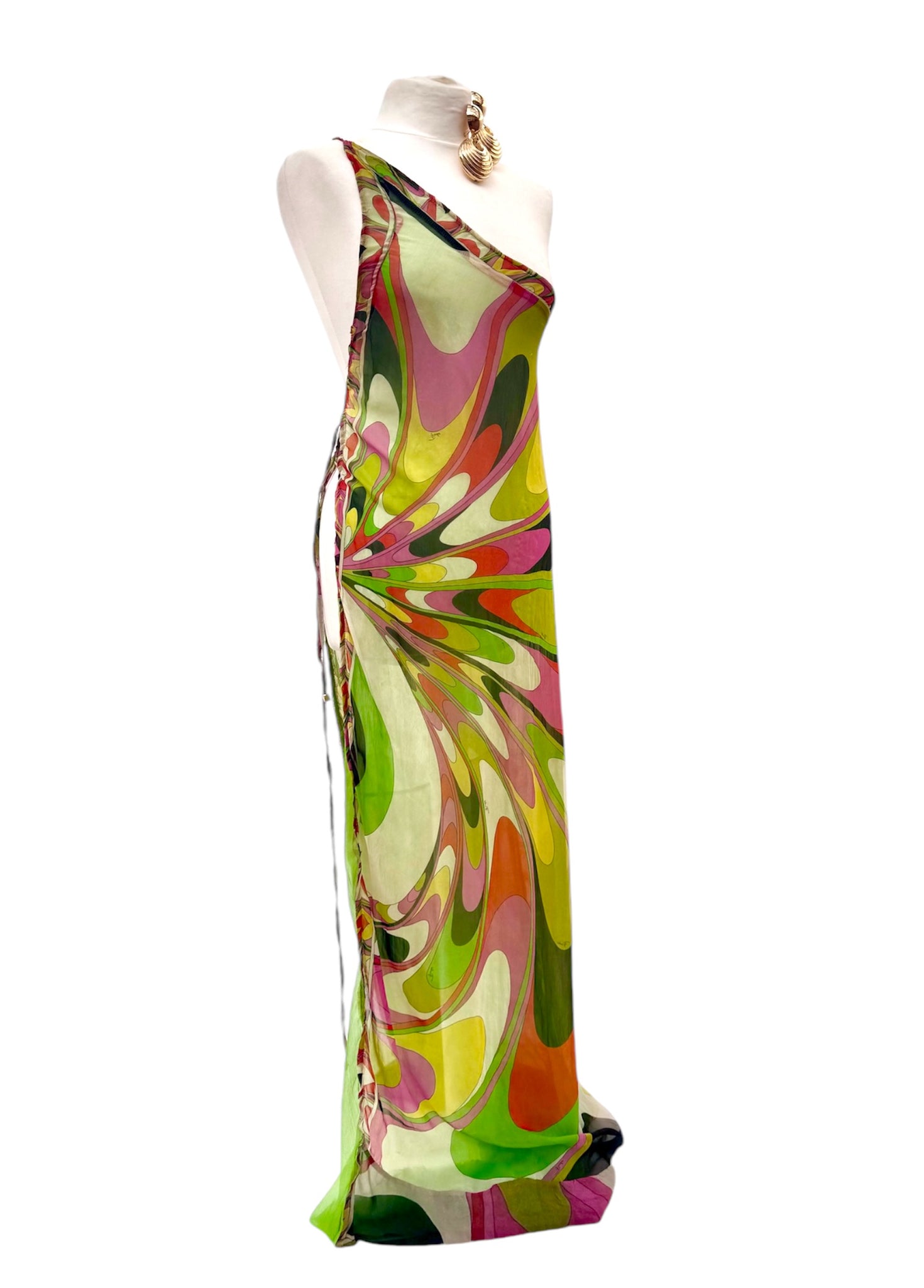 UPCYCLED - PUCCI SILK SCARF MAXI DRESS