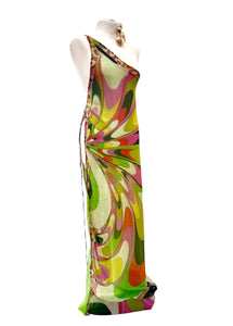UPCYCLED - PUCCI SILK SCARF MAXI DRESS