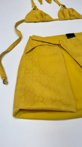 UPCYCLED YELLOW GUCCI SCARF BIKINI SET