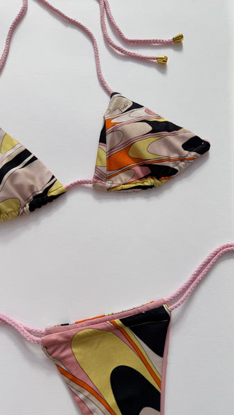PUCCI - PINK PRINT TRIANGLE BIKINI SET - S/M