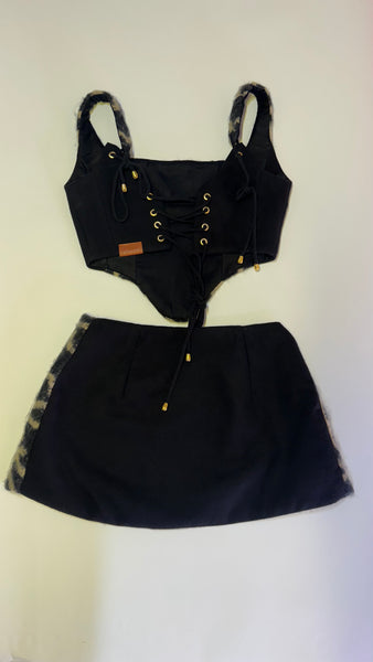 UPCYCLED -  LOEWE MONOGRAM BUCKLE UP SET - BLACK