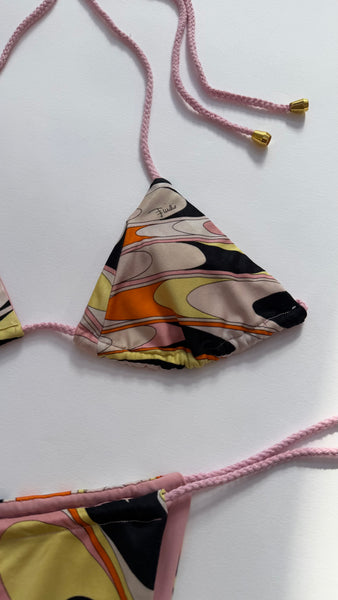 PUCCI - PINK PRINT TRIANGLE BIKINI SET - S/M
