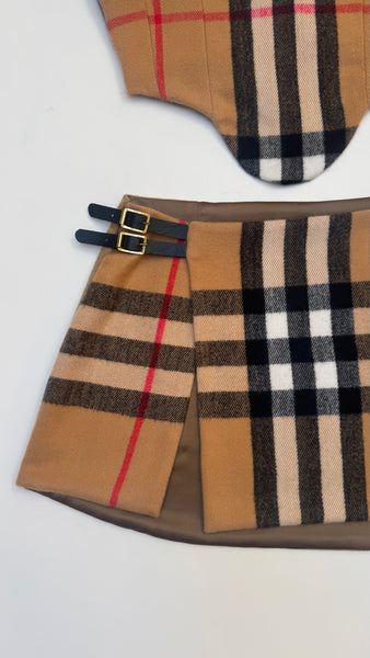 UPCYCLED -  BURBERRY CASHMERE CHECK SET & BERET
