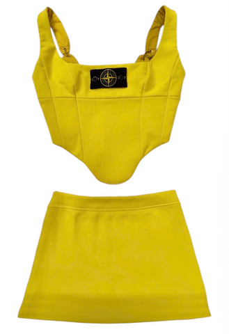 UPCYCLED - LIME STONEY CORSET SET