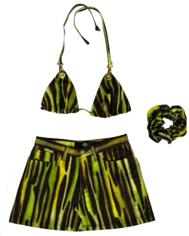 UPCYCLED -  VERSACE GREEN PRINTED 2 PIECE