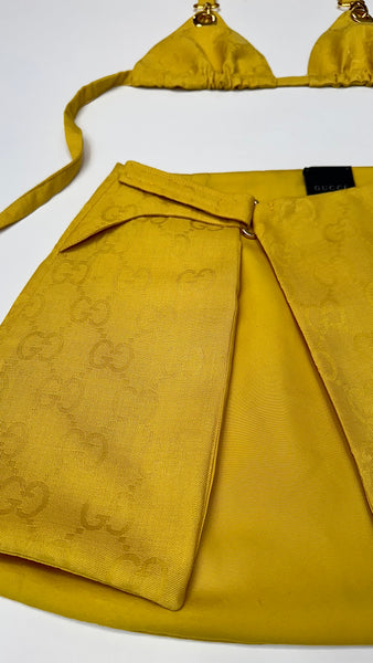 UPCYCLED YELLOW GUCCI SCARF BIKINI SET