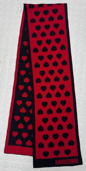UPCYCLED -  MOSCHINO RED HEART SCARF SET