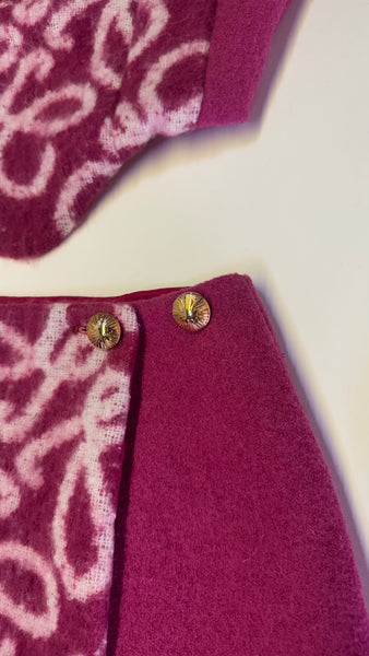 UPCYCLED -  PINK LOEWE MONOGRAM BUTTON UP SET