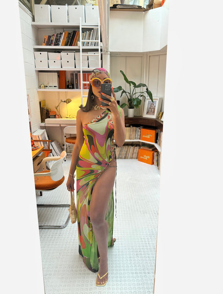 UPCYCLED - PUCCI SILK SCARF MAXI DRESS