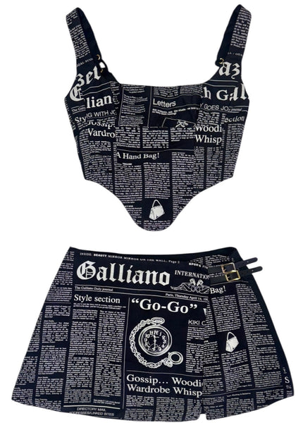 UPCYCLED -  JOHN GALLIANO NEWS PAPER PRINT SET