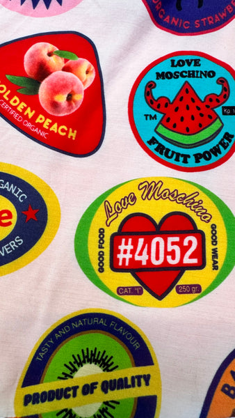 UPCYCLED - MOSCHINO FRUIT STICKER PRINT BIKINI SET