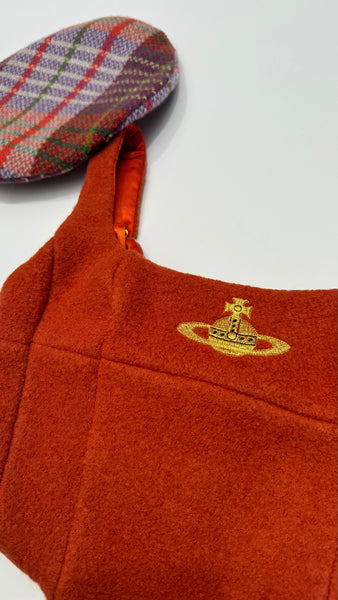 UPCYCLED - VIVIENNE WESTWOOD WOOL CORSET SKIRT SET - ORANGE TARTAN