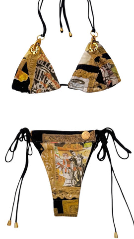 UPCYCLED  - MOSCHINO FRAME PRINT BIKINI