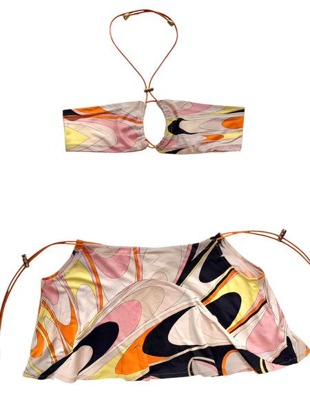 PUCCI - LOW WAIST MINI SKIRT & BANDEAU SET - S/M