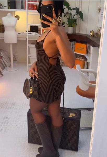 UPCYCLED - FENDI BACKLESS MINI DRESS